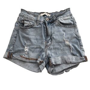 KanCan Light Blue Distressed Jean Shorts